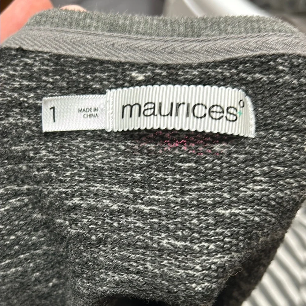 Chic Gray Knit Top with Sparkle Accents - Picture 4 of 4